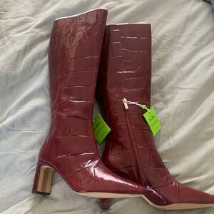 Sylvia Croc Wide Calf Tall Boots